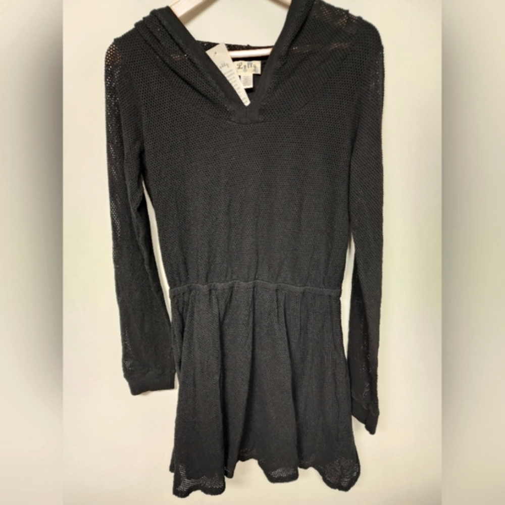 Lolly Hooded Fishnet Dress NWT 90s Goth Grunge Cosplay Halloween Alternative